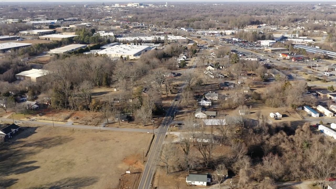 An aerial view of land affected by the Archdale Road widening project.